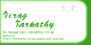 virag karpathy business card